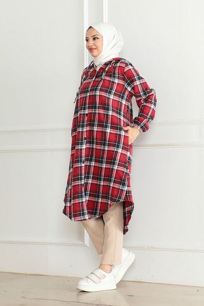 Nevayla Moda Women's Plaid Lumberjack Shirt / Ü0501 - Red
