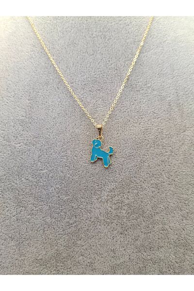 Han Ticarethane Gold Color Blue Dog Necklace