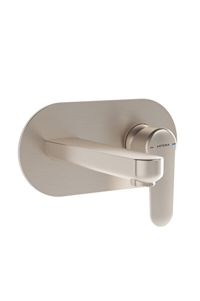 Artema Root Round A4272134 Ankastre Lavabo Bataryası, Sıva Üstü, Fırçalı Nikel