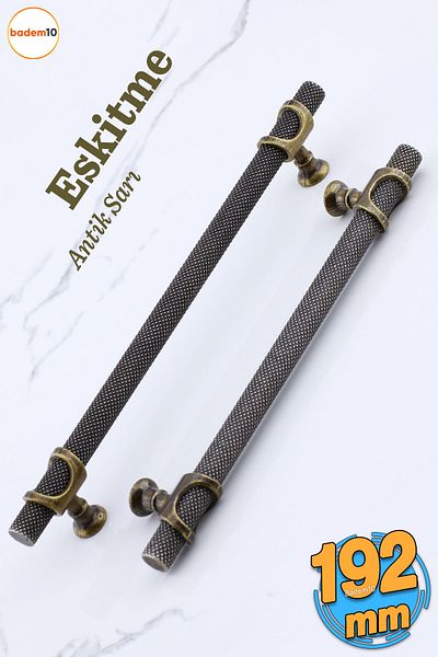 Badem10 Arsin Antique Metal Galben Antic 192 Mm - 19,2 Cm Mobilier Bucătărie Sertar Dulap Mâner Dulap