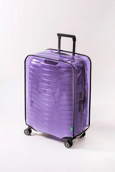 Trink Çanta Transparent Suitcase Cover and Suitcase Cover * Neon Purple Color Pvc *
