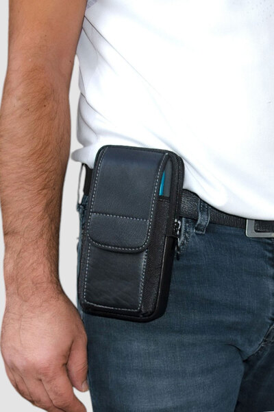 Lederax Hakiki Deri Kemere Takılan Büyük Boy Bel Çantası LD514