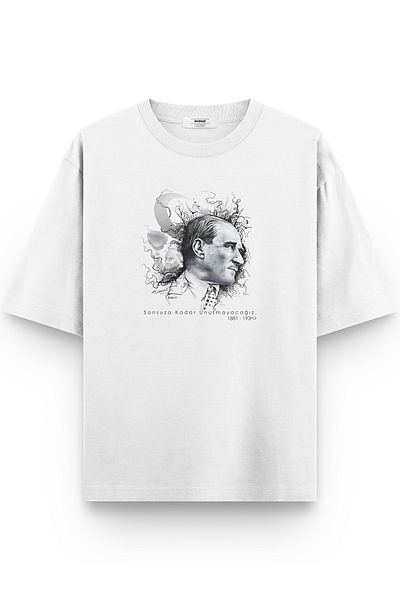 Overoz Ataturk Printed Semi Oversize T-Shirt 1236