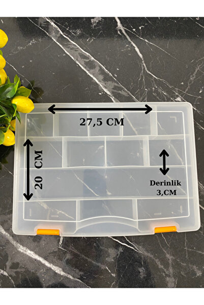 Genel Markalar Şeffaf 13 Bölmeli Takı, Boncuk, Hobi organizer kutu