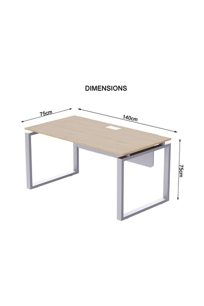 Mahmayi Carre 5114 Modern Workstation without Drawer Computer Desk Natural Davos Oak Ideal for Home