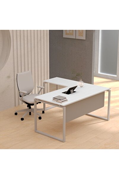 Mahmayi Carre 5114L White Modern Workstation without Drawer