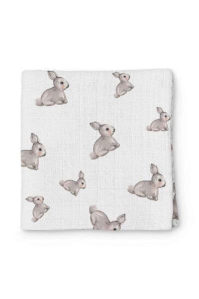 DEUX LAPINS Baby Muslin Muslin Blanket 120*120 cm Iconique Lapin
