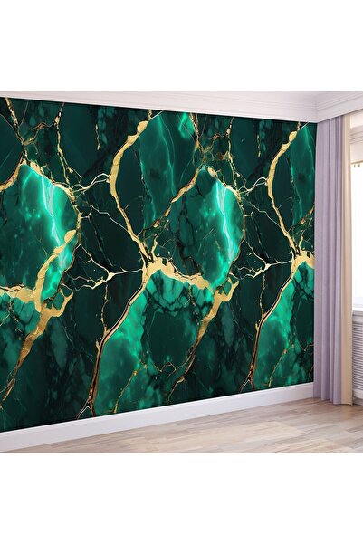Wallpaper Luxury Emerald Green Marble Pattern Wallpaper | Elegant and Glamorous Spaces