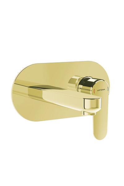 VitrA Artema Root Round A4272174 Ankastre Lavabo Bataryası, Soft Altın