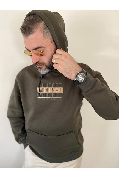 BENESSE Зимно яке с бродирана качулка с три нишки