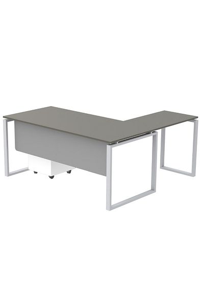 Mahmayi Carre 5116L L-Shaped Modern Workstation Desk with Drawer Desk Grey Ideal for Home