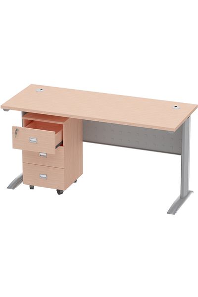 Mahmayi Stazion 1210 Modern Office Desk Oak with Drawers