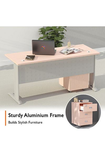 Mahmayi Stazion 1210 Modern Office Desk Oak with Drawers