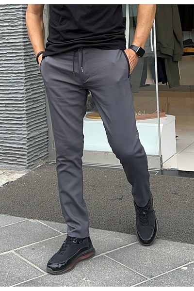 ACTUAL Men's Slim Fit Trousers-1517- Anthracite