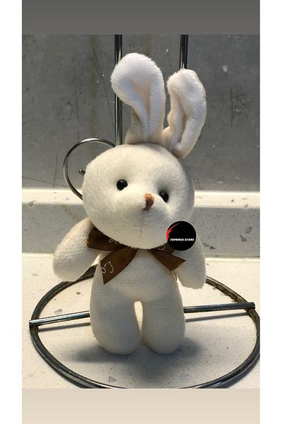 TOPROCKSTORE 12cm Cute Rabbit Plush Toy - Keychain, Sleeping Companion, Gift
