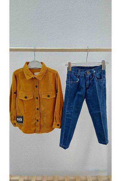 BİGÜMEX Boy's Velvet Shirt Set
