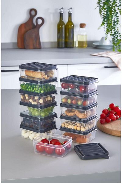 KRM HOME 12 Pieces of 250 ml Freezer, Pulses, Food Container-Picnic, Microwave Storage Container