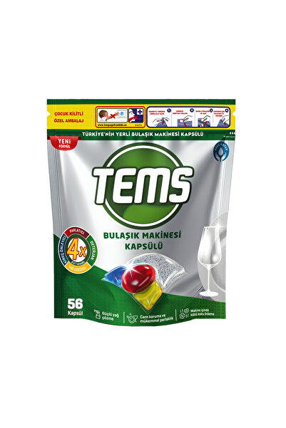 TEMS 4 Effective Dishwasher Capsule Detergent 56 Pcs
