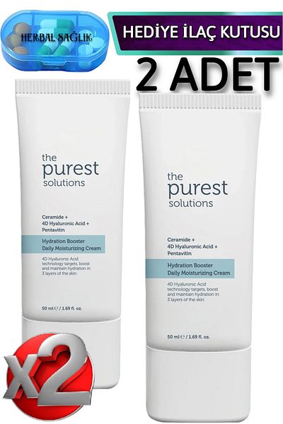 The Purest Solutions 2 Pieces 24 Hour Effective Daily Intensive Moisturizing Skin Care Cream 50 ml
