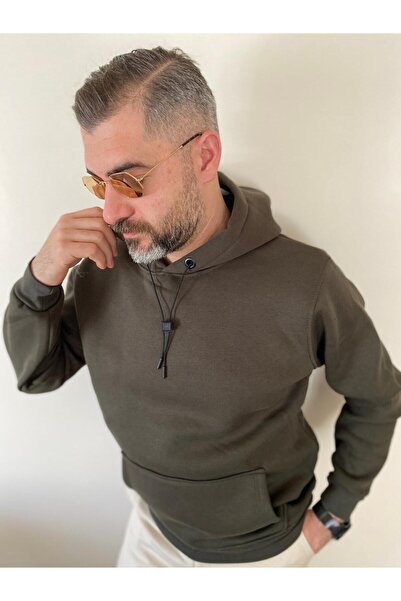 BENESSE три нитки товстий зимовий без принта простий прямий капюшонний світшот