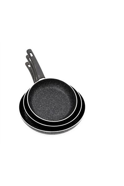 Mehtap Set of 3 Quartz Granite Pans 18-22-26 cm