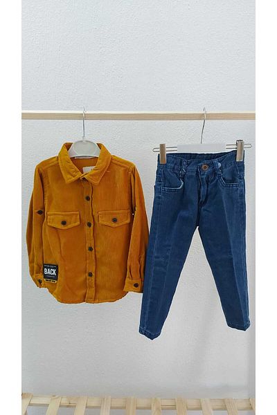 BİGÜMEX Boy's Velvet Shirt Set