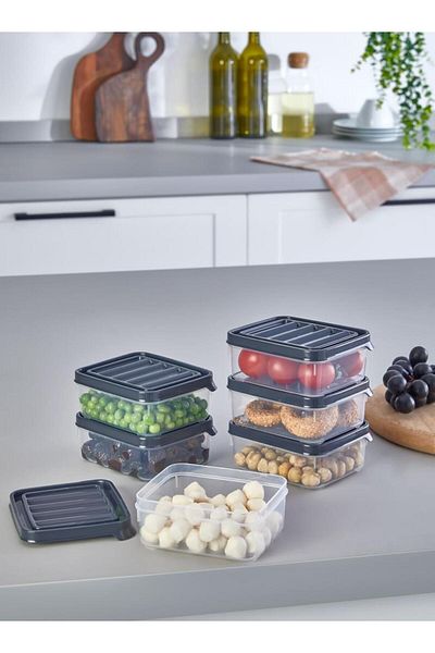 KRM HOME 6 Pieces of 250 ml Freezer, Pulses, Food Container-Picnic, Microwave Storage Container