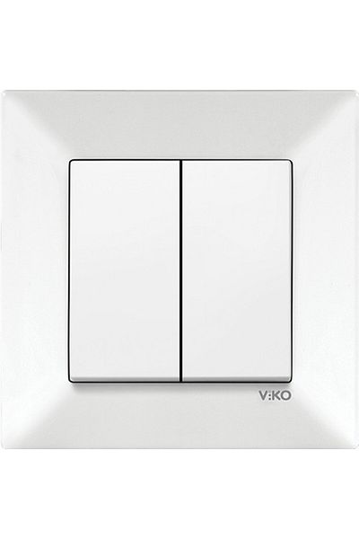 VİKO Viko Meridian White Commutator (Double Switch) (12 Pcs)