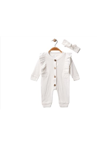 İLHANLAR Kız Bandanalı Fırfırlı Bebek Tulumu