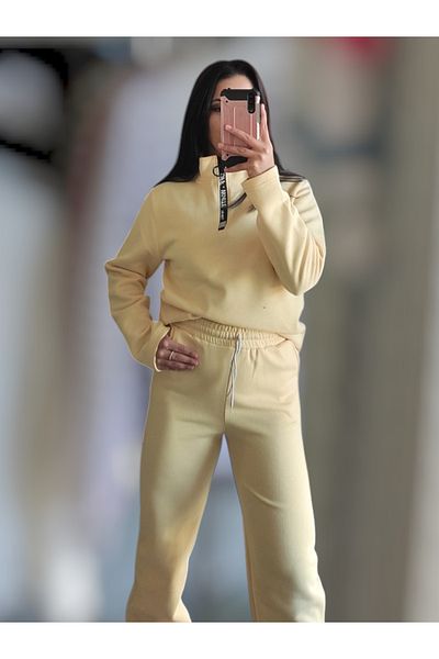 Sublime Butik Pantaloni de sport din bumbac gros Jogger cu picioare elastice pentru femei