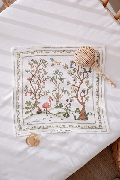 Atelier Babbi 100% Cotton Muslin Baby Blanket and 3-Piece Diaper Set - Spring