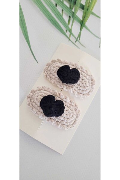 Kadın Girişimciler Atölyesi Χειροποίητη αγκράφα 2 τεμαχίων με μοτίβο μαύρης κ...