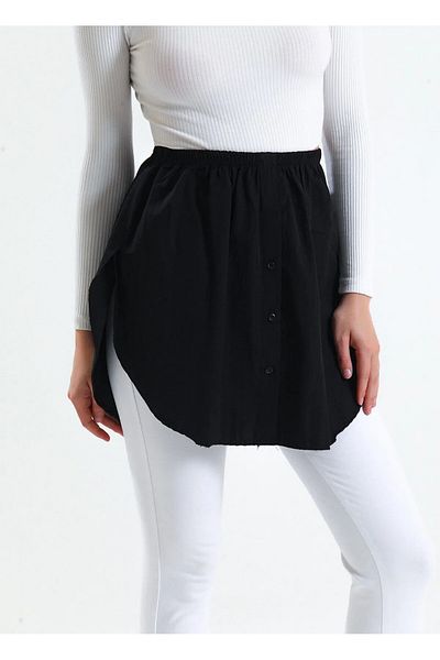 Mine'nspolo Black Hijab Shirt and Skirt Set