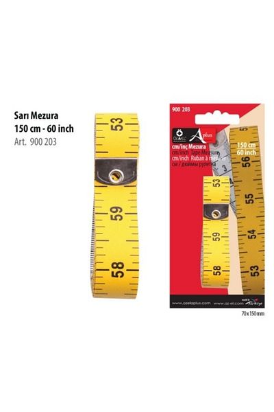 ÖZ-EL AŞ Double Sided Yellow Tape Measure 150 cm 60 Inch 900 203
