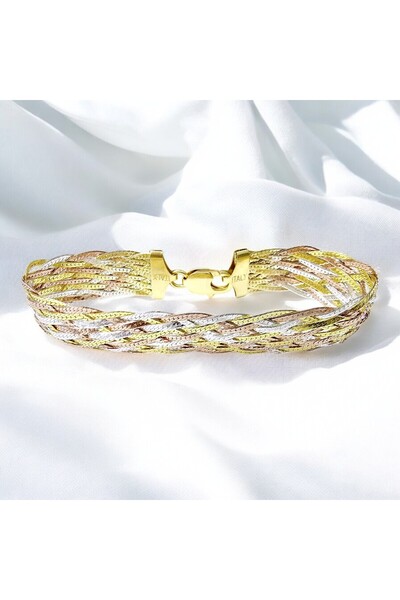 Yantra Silver 925 Ayar Gümüş Italyan 15 Mm Örgü Zincir Bileklik