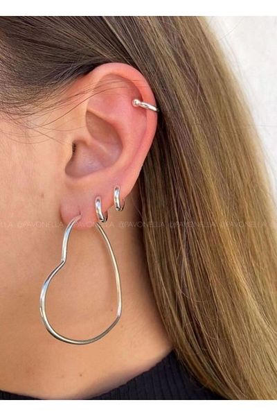 Ervalina Clip Heart Steel Earrings