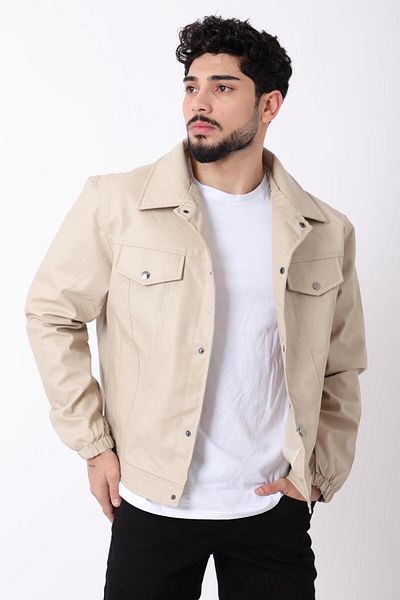 ByTrend Μανίκι ελαστικό κουμπωτό παλτό από συνθετικό δέρμα STR 5021-Bl 1752_50311-1