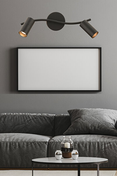 Apliqa Dusan Siyah 2Li Modern Duvar Lambası Spot Aplik