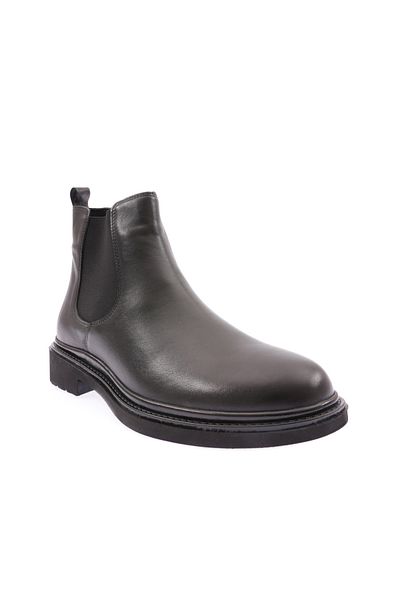 DGN Men's Rubber Sole Chelsea Boots Black Analine Genuine Leather 61310223210