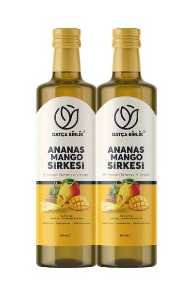 DATÇA BİRLİK 2 ADET ANANAS MANGO SİRKESİ DOĞAL FERMANTASYON 500 ML.