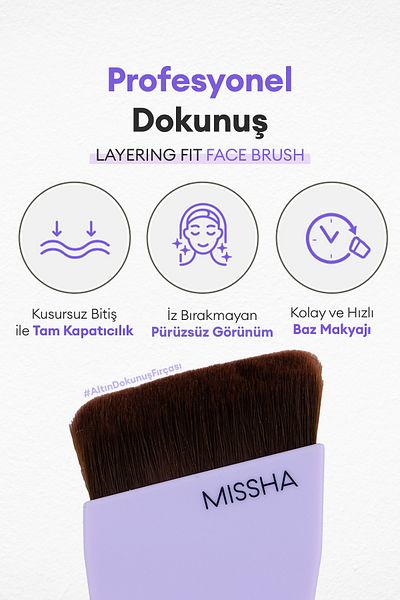 Missha Custom Cut Multifunctional Foundation Brush Layering Fit Face Brush