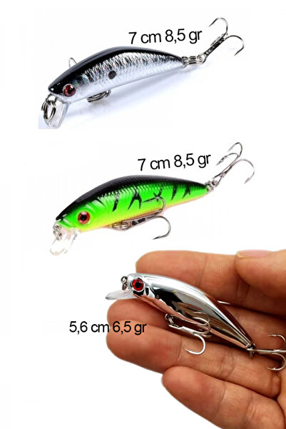 usmtekno Rapala 3lü Set Turna Levrek Alabalık Lüfer Ailesi Rapala Yapay Suni ...