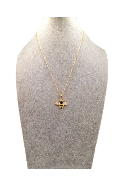 Han Ticarethane Gold Color Bee Model Necklace