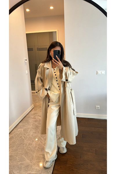 My Blog Trench oversize cu detaliu Stone Lucky Button-9476