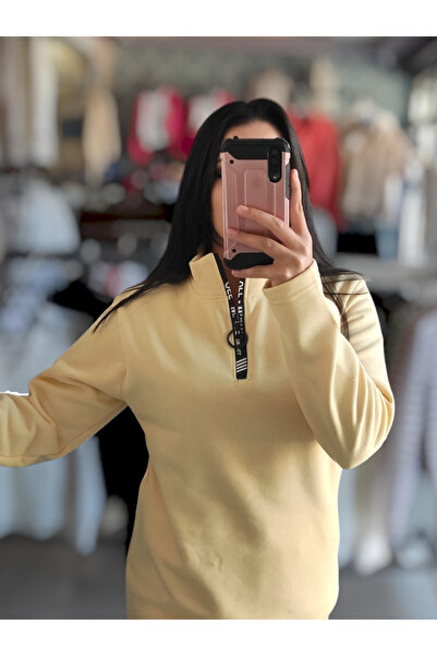 Sublime Butik Yarım Gizli Fermuarlı Kalın Hakim Yaka Regular Sweatshirt