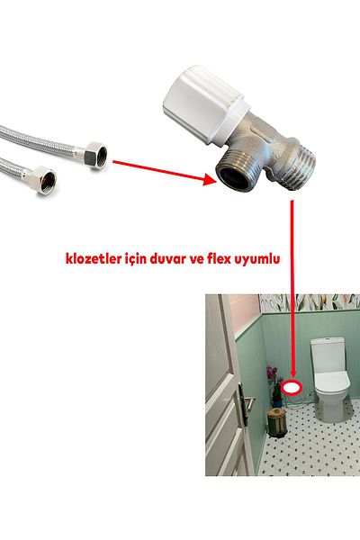 Badem10 Metal Reservoir with Flex Connection - Bend and Sandblaster Bidet Tap, Wc Toilet Seat Alafranga