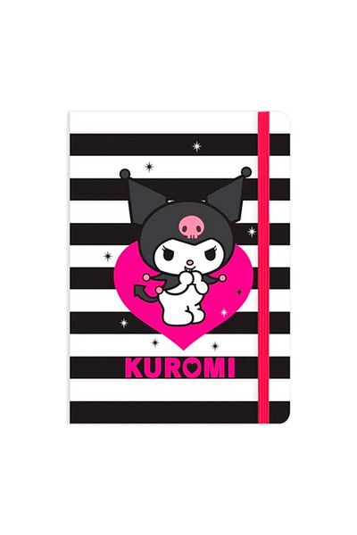 kuromi A5 80 Sheets Hard Cover - Striped Pattern Notebook