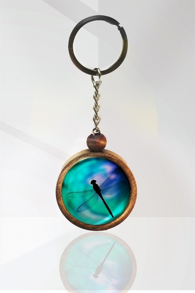 Tahtakolik Dragonfly Wooden Single Size Keychain - N11.2865