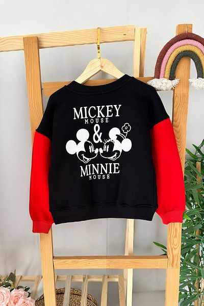Minigimin Cicileri Черно колежанско яке с детайл Mini's Cicileri за момичета на 6-9 години