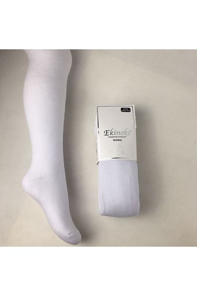ekinoks socks Girl's Winter Terry Thermal Plain Pantyhose School Stocking